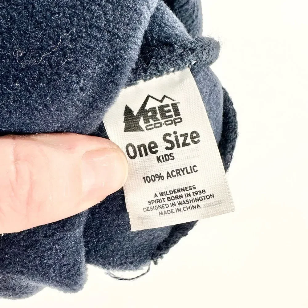 REI kids knit hat with tassels OS